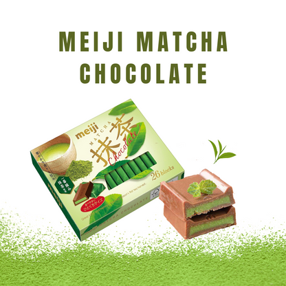 Meiji Matcha Chocolate Box with 26 Tablets | Pack of 2 | Made In Japan