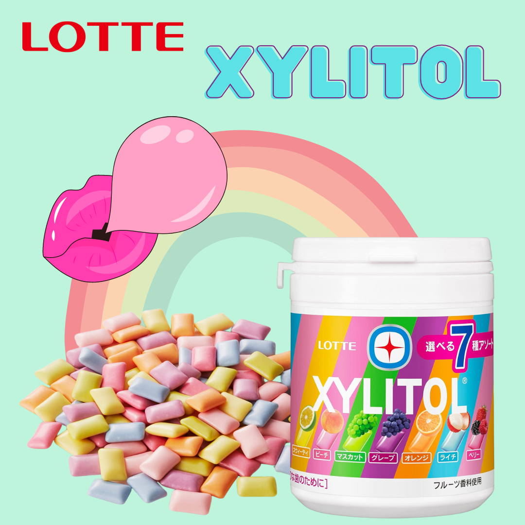 Lotte Xylitol Gum 7 Types Assorted Bottle 143g | Made in Japan | Chewing Gum | Japan Import