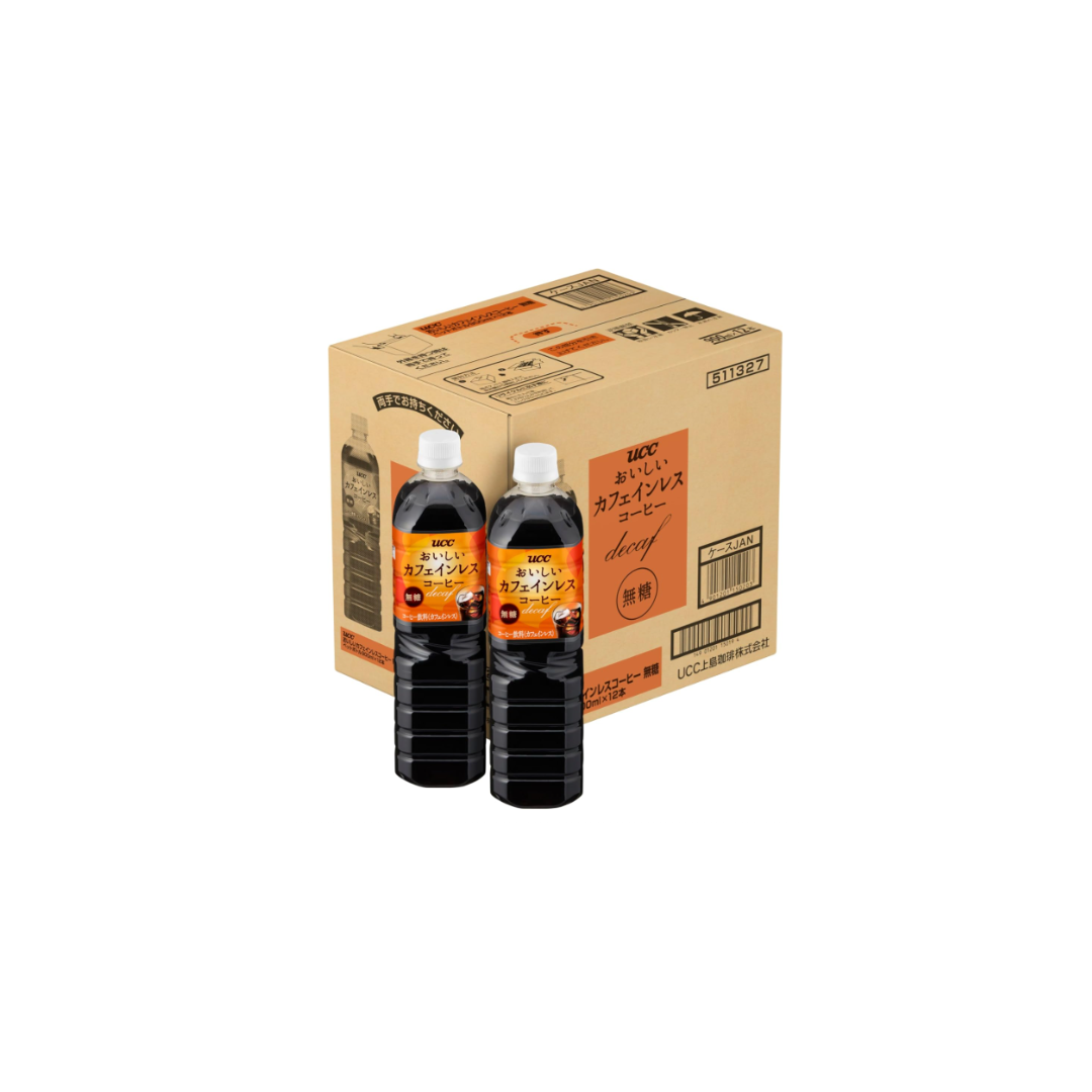 UCC Delicious Decaffeinated Coffee, Sugar-Free, Plastic Bottle, 30.5 fl oz (900 ml) x 12 Bottles
