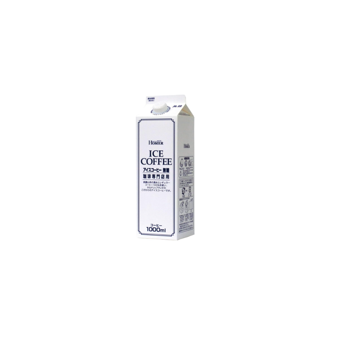 UCC Homer Unsweetened Iced Coffee – Paper Pack, 33.8 fl oz (1000 ml) x 12 Bottles