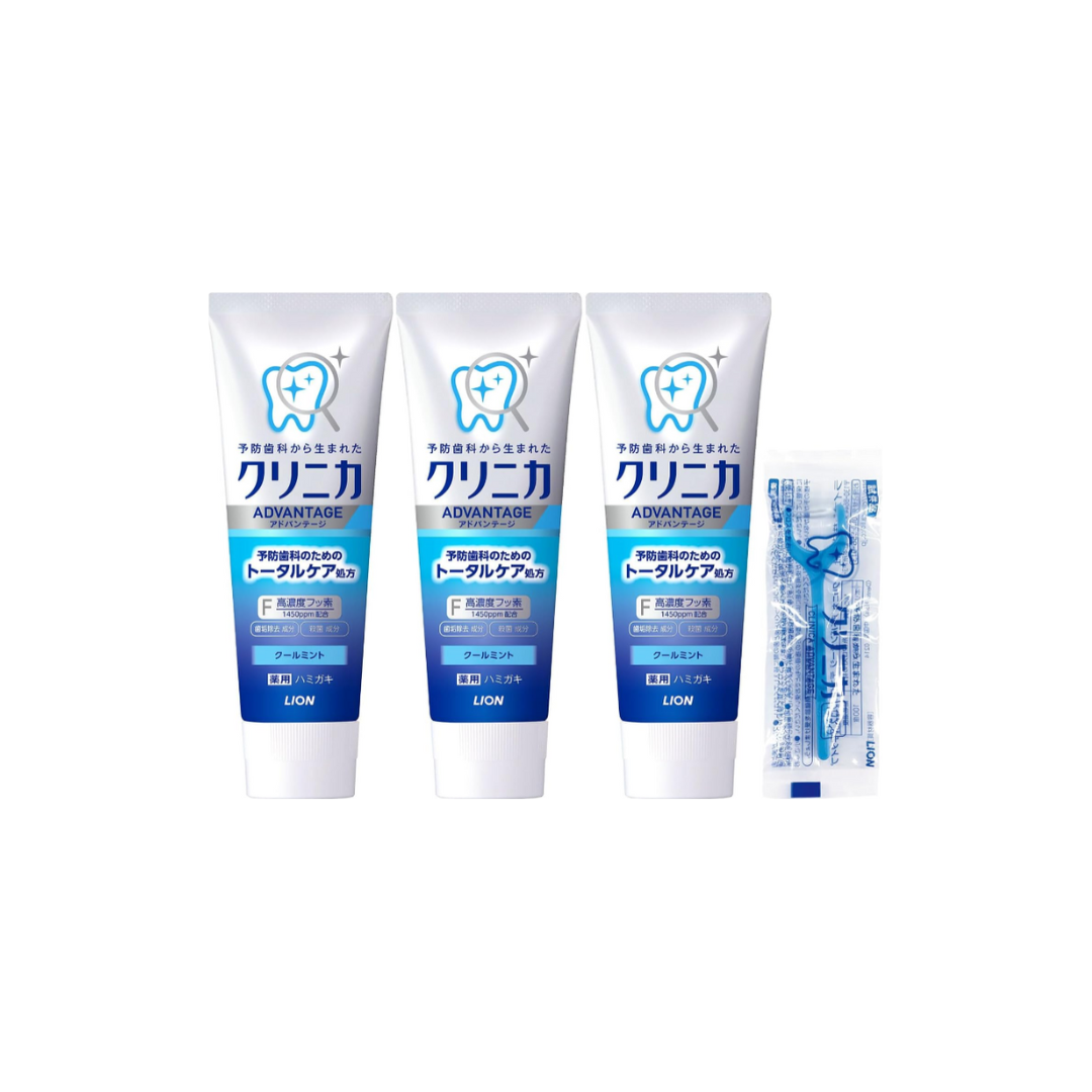 Clinica Advantage Toothpaste Cool Mint | Fluoride Care | 130 g x 3 + Floss