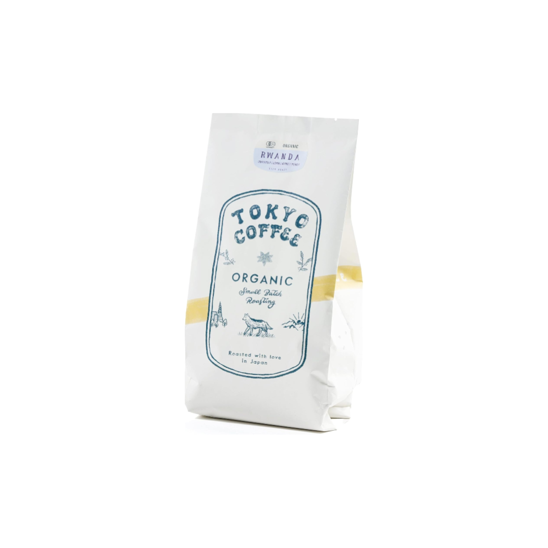 TOKYO COFFEE Rwanda Fairtrade – Organic Coffee Beans, Medium & Light Roast (400g)