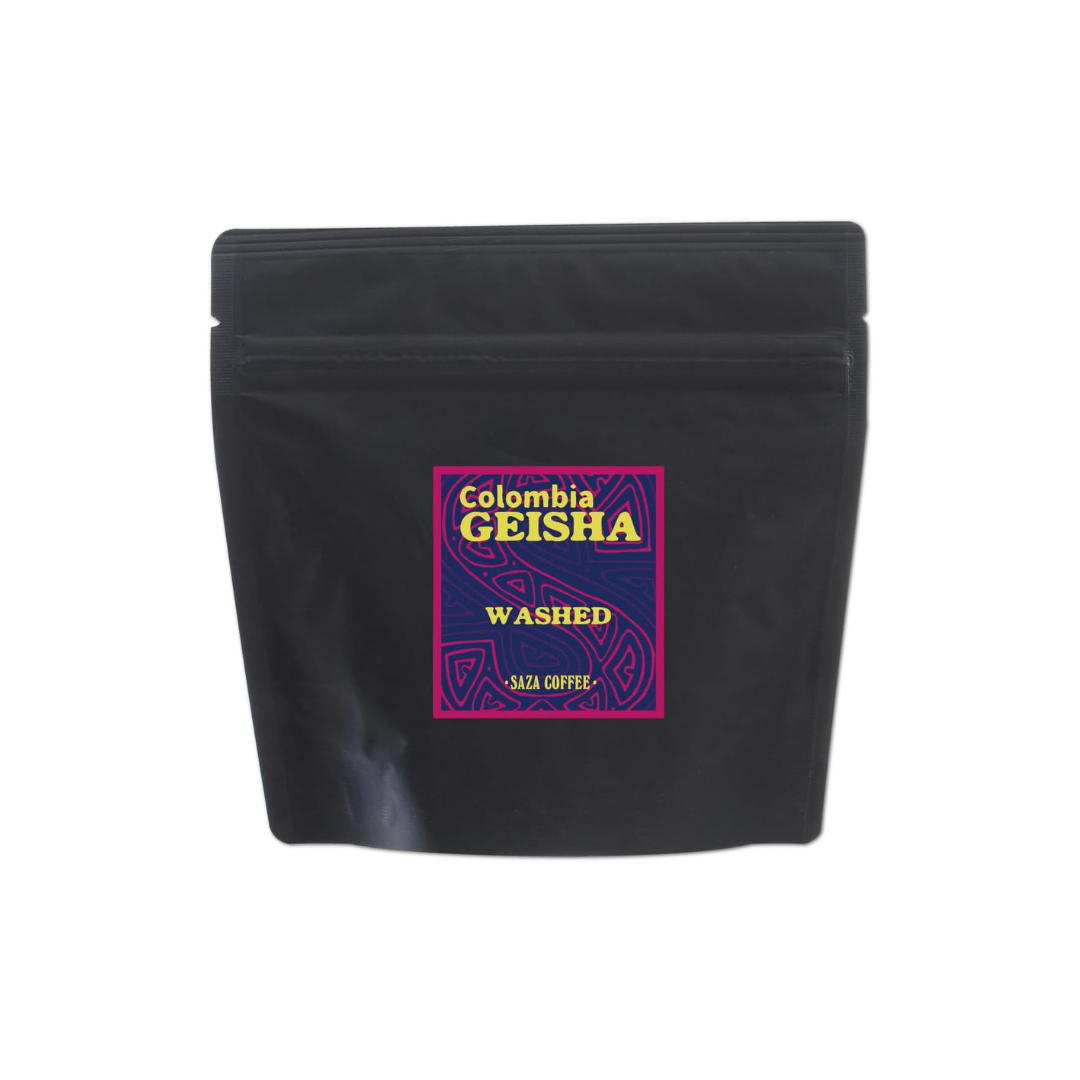 Saza Farm Colombia Geisha Washed Beans – 100g Premium Saza Coffee | Luxurious Geisha Coffee Beans in Resealable Stand Pack