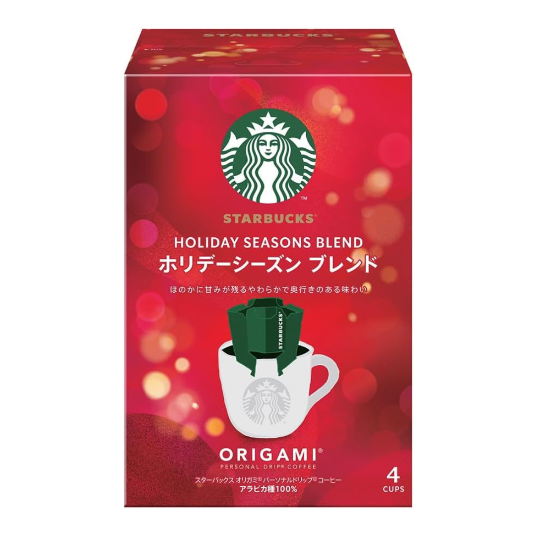 Nestle Starbucks Origami Personal Drip Coffee Holiday Season Blend 4 Drip Bags | Made in Japan