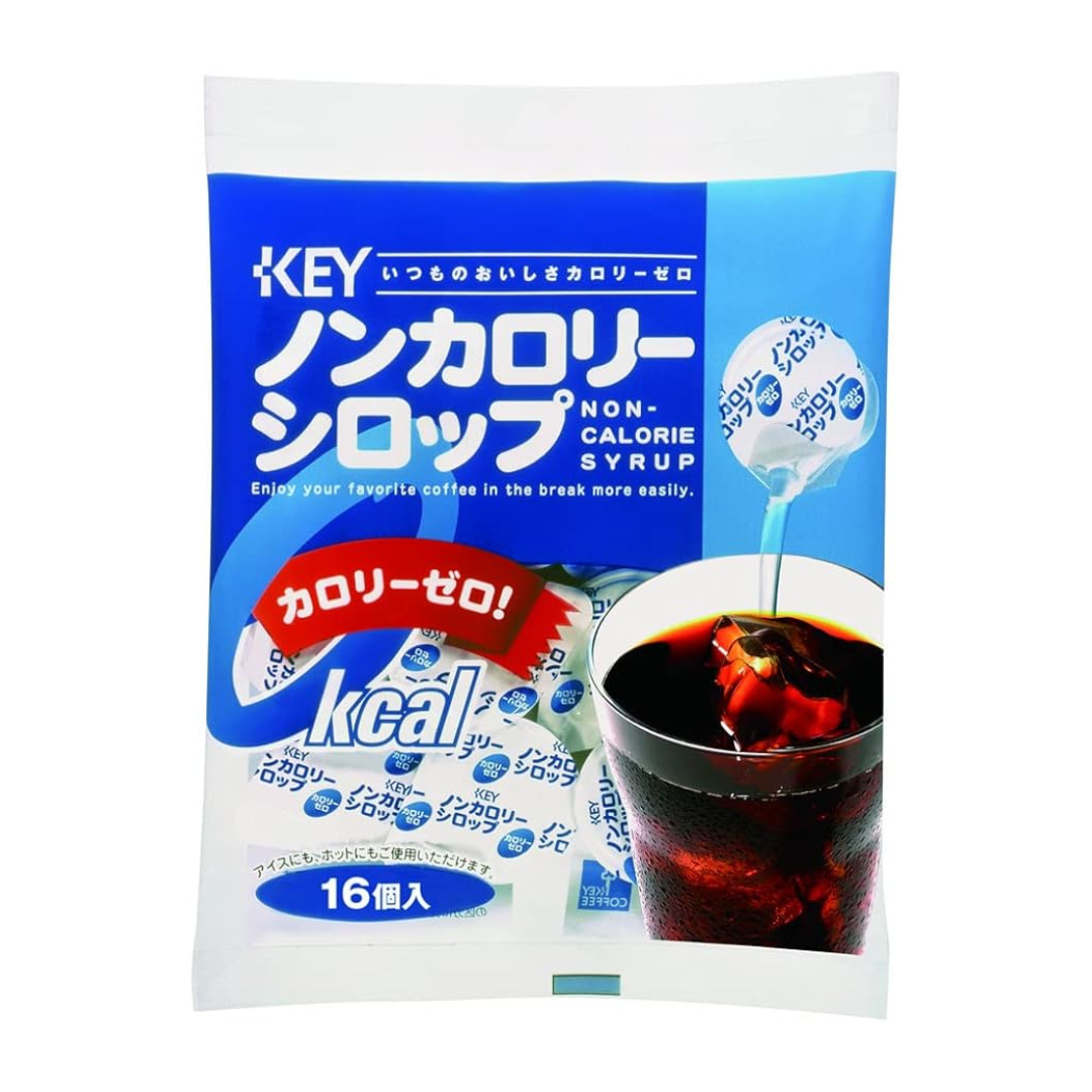 Key Coffee Non-Calorie Syrup Portion 16P | Pack Of 1 | Made In Japan