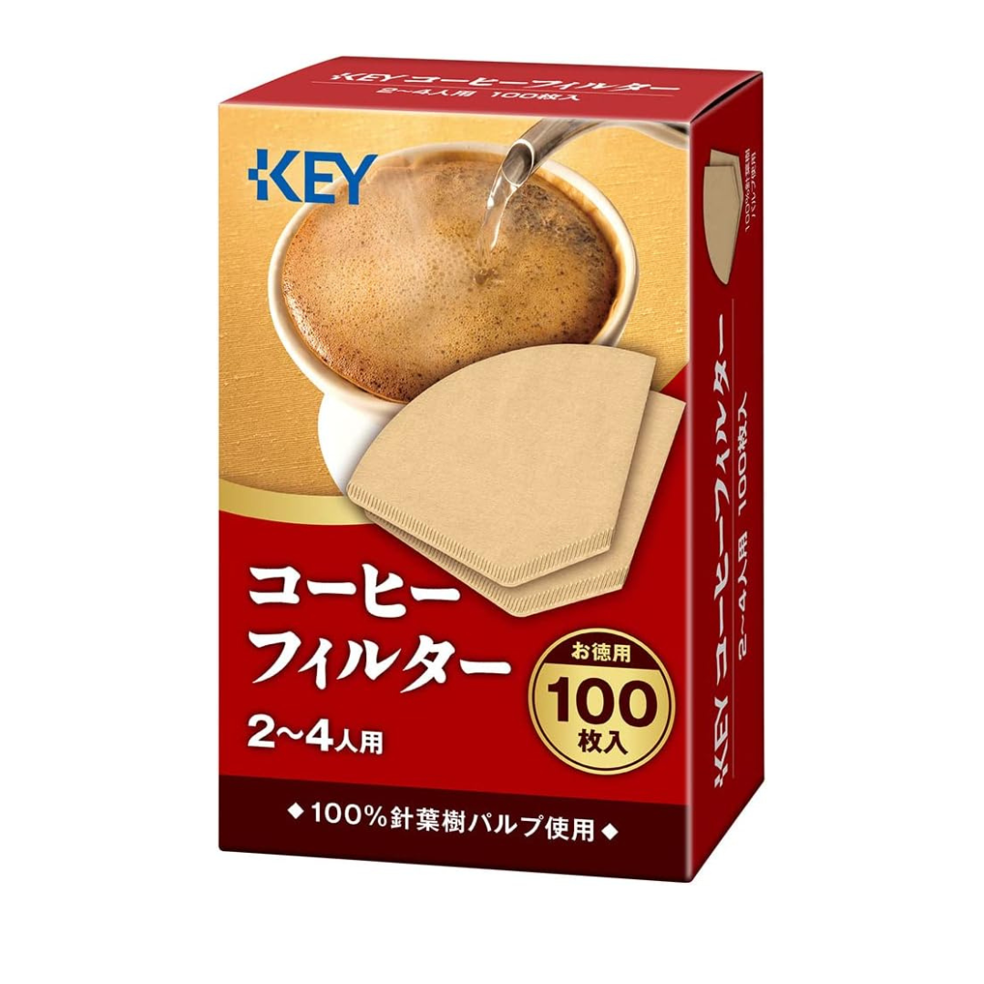 Key Coffee Coffee Filters for 2-4 People, 100 pieces in 1 Box | Made In Japan