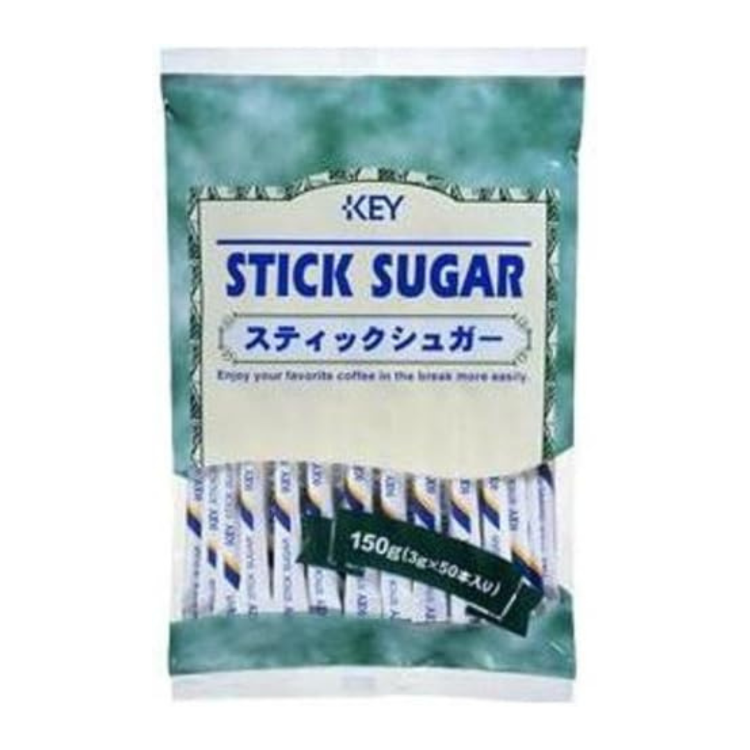 Key Coffee Stick Sugar (0.1 oz (3 g) x 50 P | Pack Of 2 | Made In Japan
