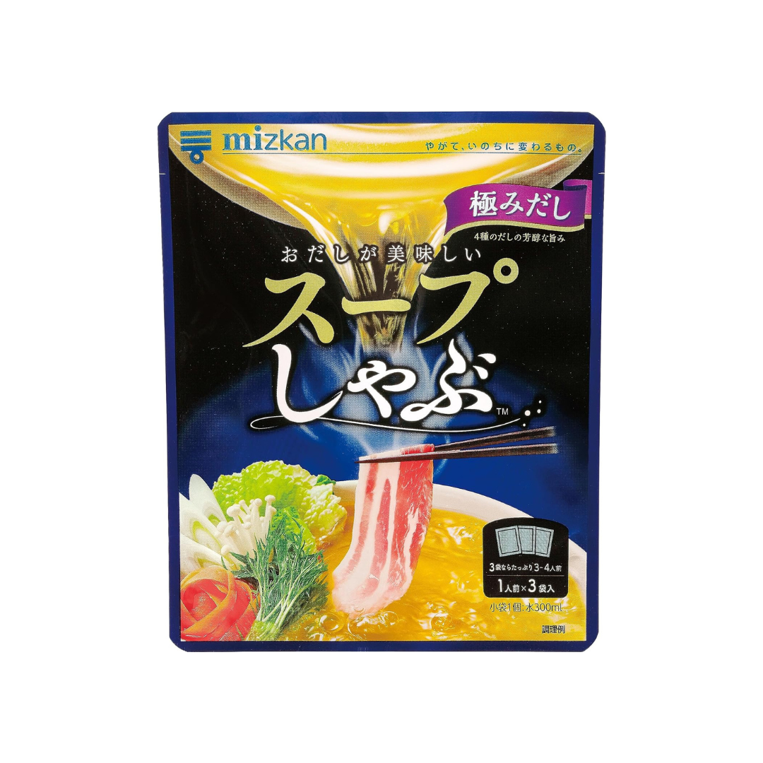 Mitsukan Soup Shabu, Extreme Soup, 3.3 oz (96 g) (1.1 oz (32 g) x 3), Nabe no Mototo Nabe Tsuyu | Hot Pot Soup