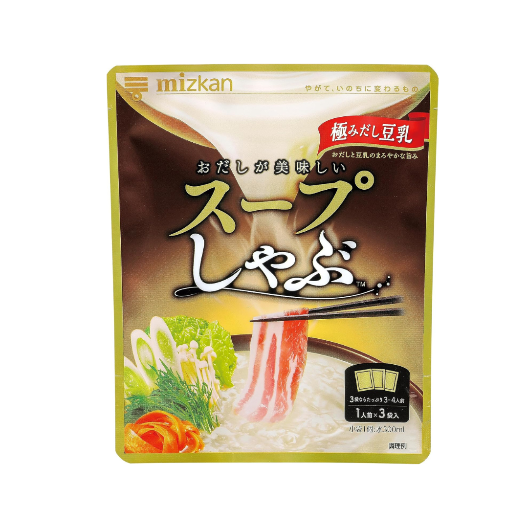 Mitsukan Soup Shabu, Extreme Soy Milk, 2.9 oz (84 g) (28 g x 3) Hot Pot Soup