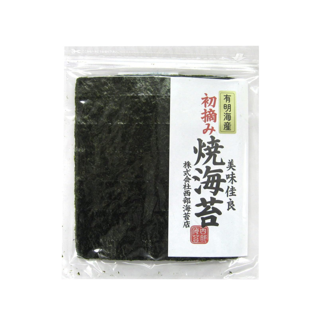 First Harvest Yaki-Nori from Ariake Sea, 12 Sheets | Ziplock Bag | Made in Japan | Japanese Seaweed