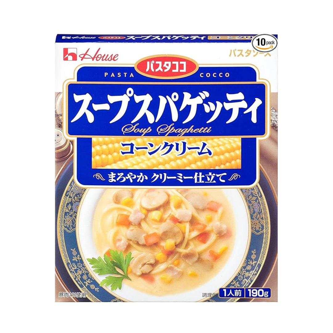 House Pasta Coco Soup Spaghetti Corn Cream 6.7 oz (190 g) | Pack Of 2 | Made In Japan