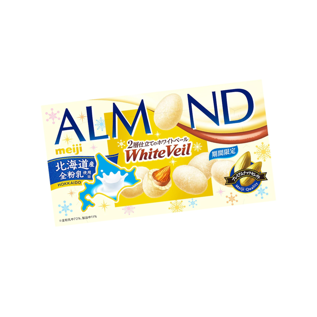 Meiji Almond Chocolate White Veil 59g | Pack of 2 | Made in Japan