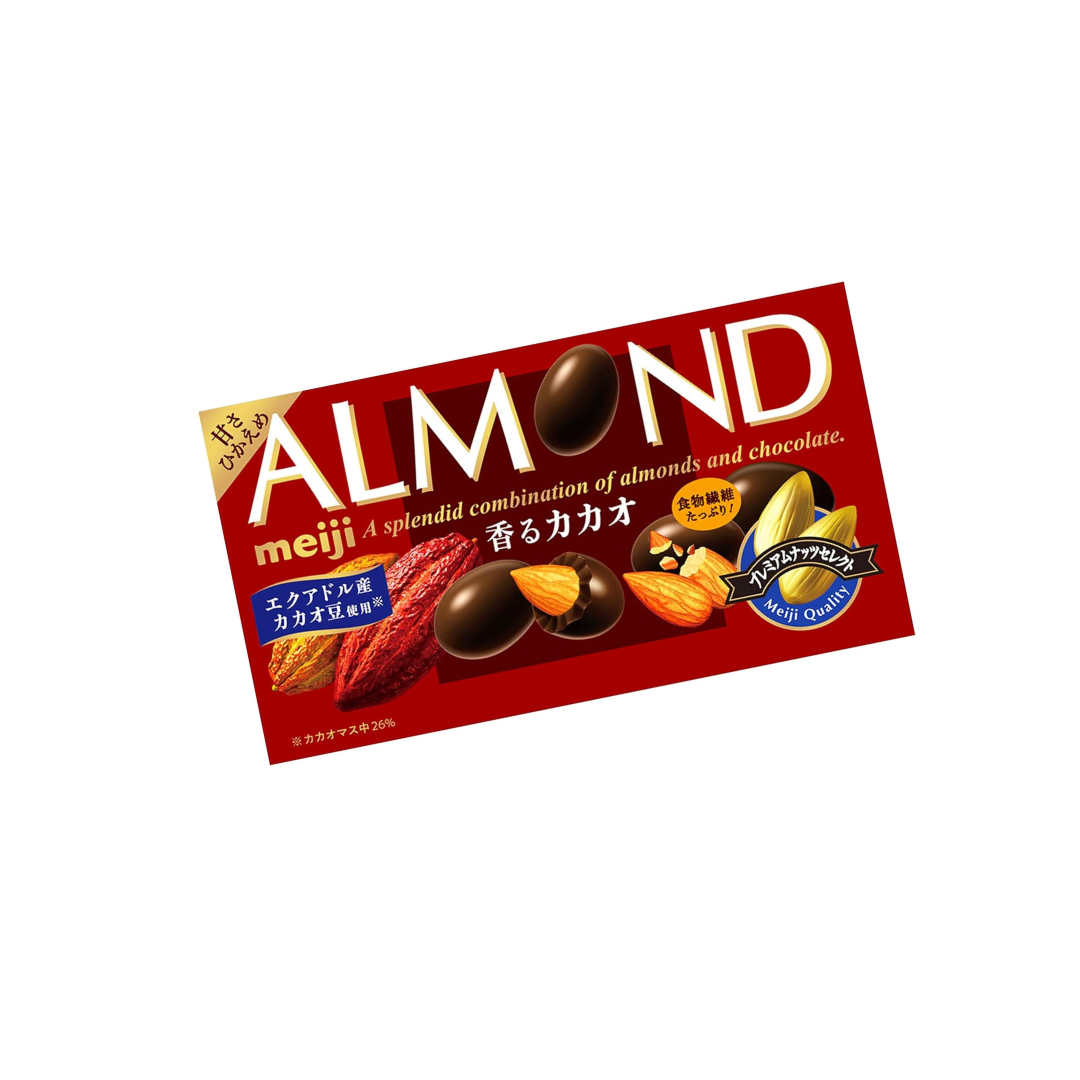 Meiji Almond Chocolate Fragrant Cacao 75g | Pack of 2 | Made in Japan