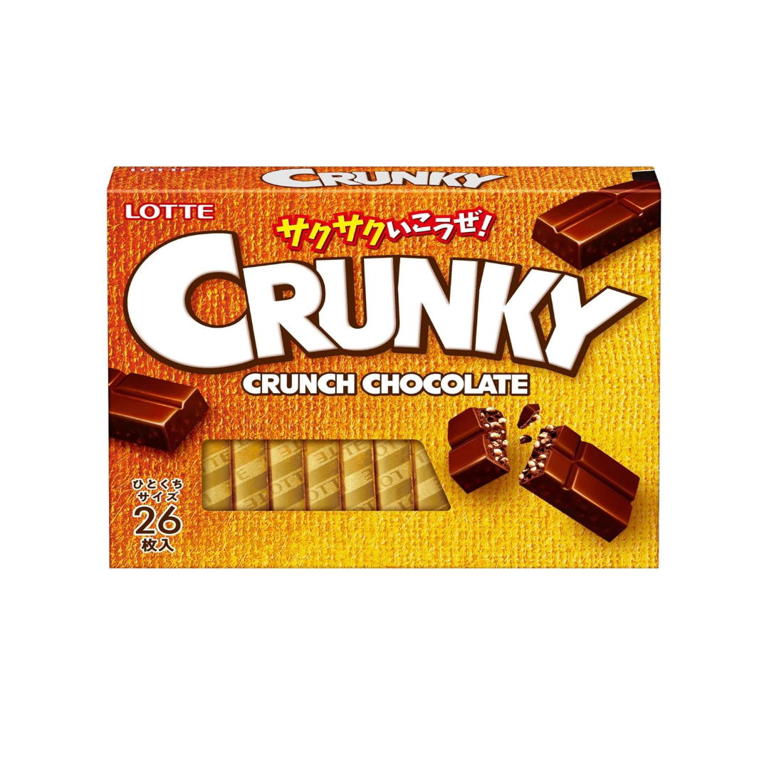 Lotte Crunky Excellent | 26 Bite Sized Pieces in Each Box | Made in Japan | Japanese Chocolate | Japanese Sweets