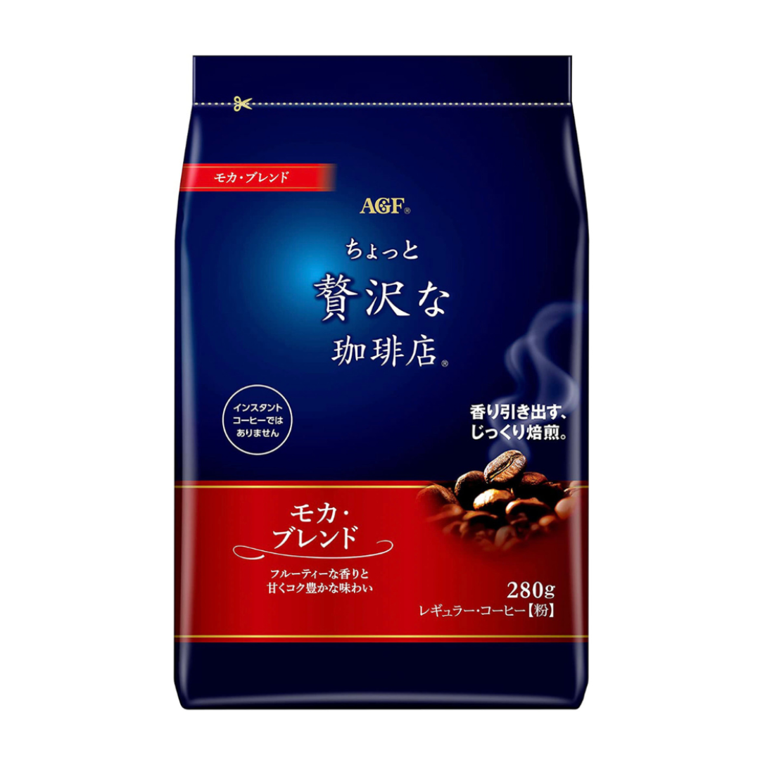 AGF A Little Luxurious Coffee Shop Regular Coffee Mocha Blend Powder | Made in Japan | Japanese Coffee Powder