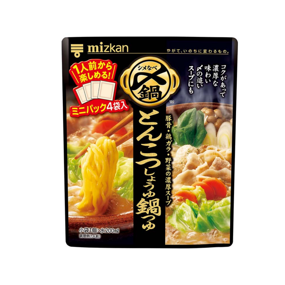 Mitsukan Delicious Tonkotsu Soy Sauce Hot Pot Tsuyu, Mini Pack, 4.8 oz (132 g) (1.3 oz (33 g) x 4) | Made in Japan