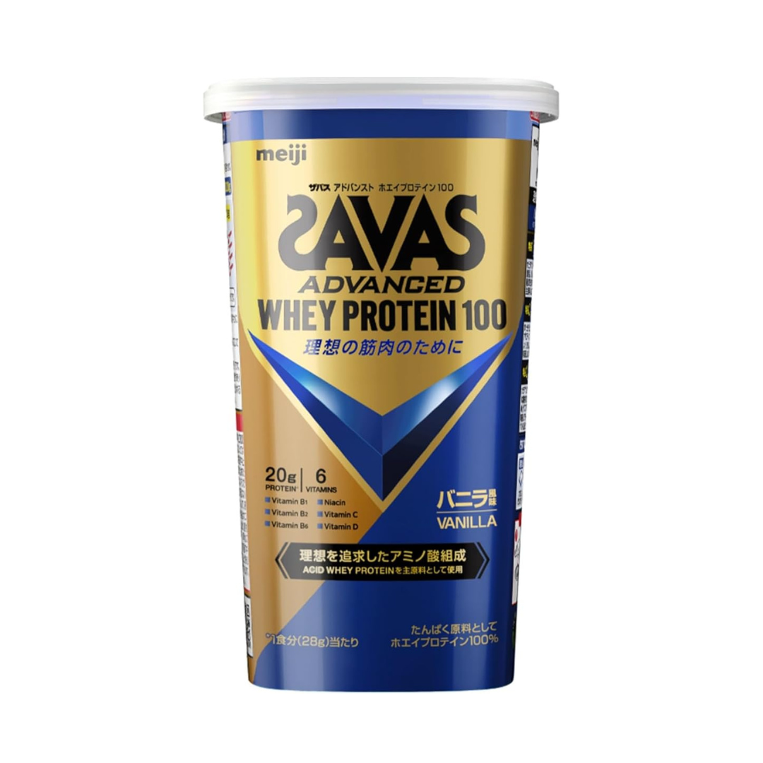 SAVAS Advanced Whey Protein 100 Vanilla Flavor 280g Meiji