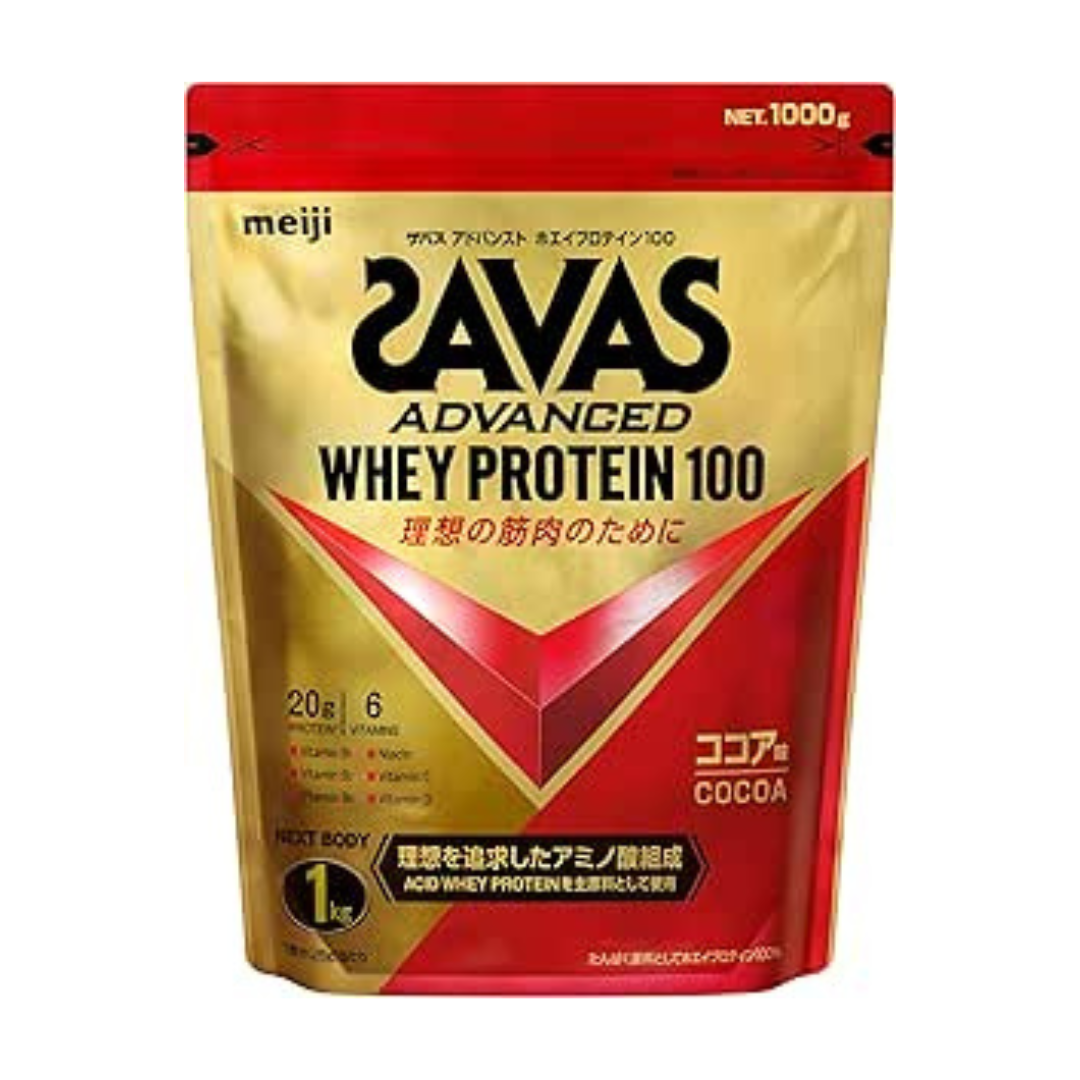 SAVAS Advanced Whey Protein 100 Cocoa Flavor 1 Kg | Made in Japan