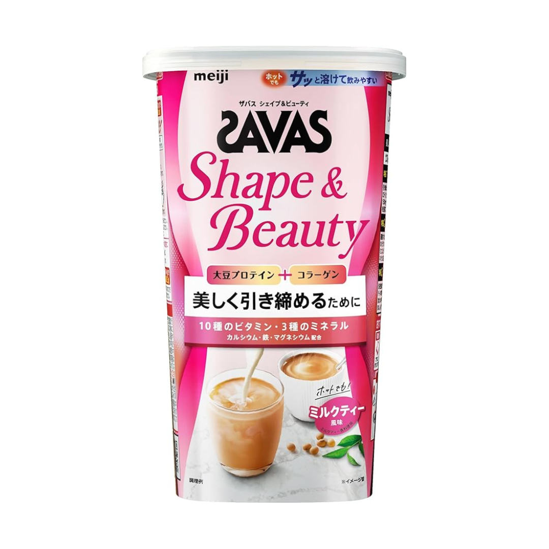 SAVAS Shape & Beauty Milk Tea Flavor 231g Protein Soy Meiji | Made in Japan