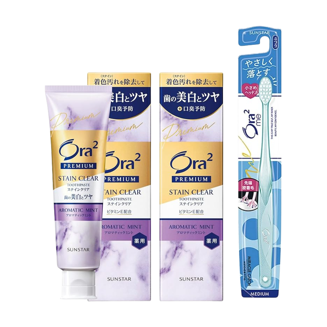 Ora2 Premium (Quasi-Drug) Stain Clear Toothpaste (Aromatic Mint) Whitening, Whitening, Toothpaste, Toothpaste, Colored Stains, Bad Breath Care, 3.5 oz (100 g) x 2