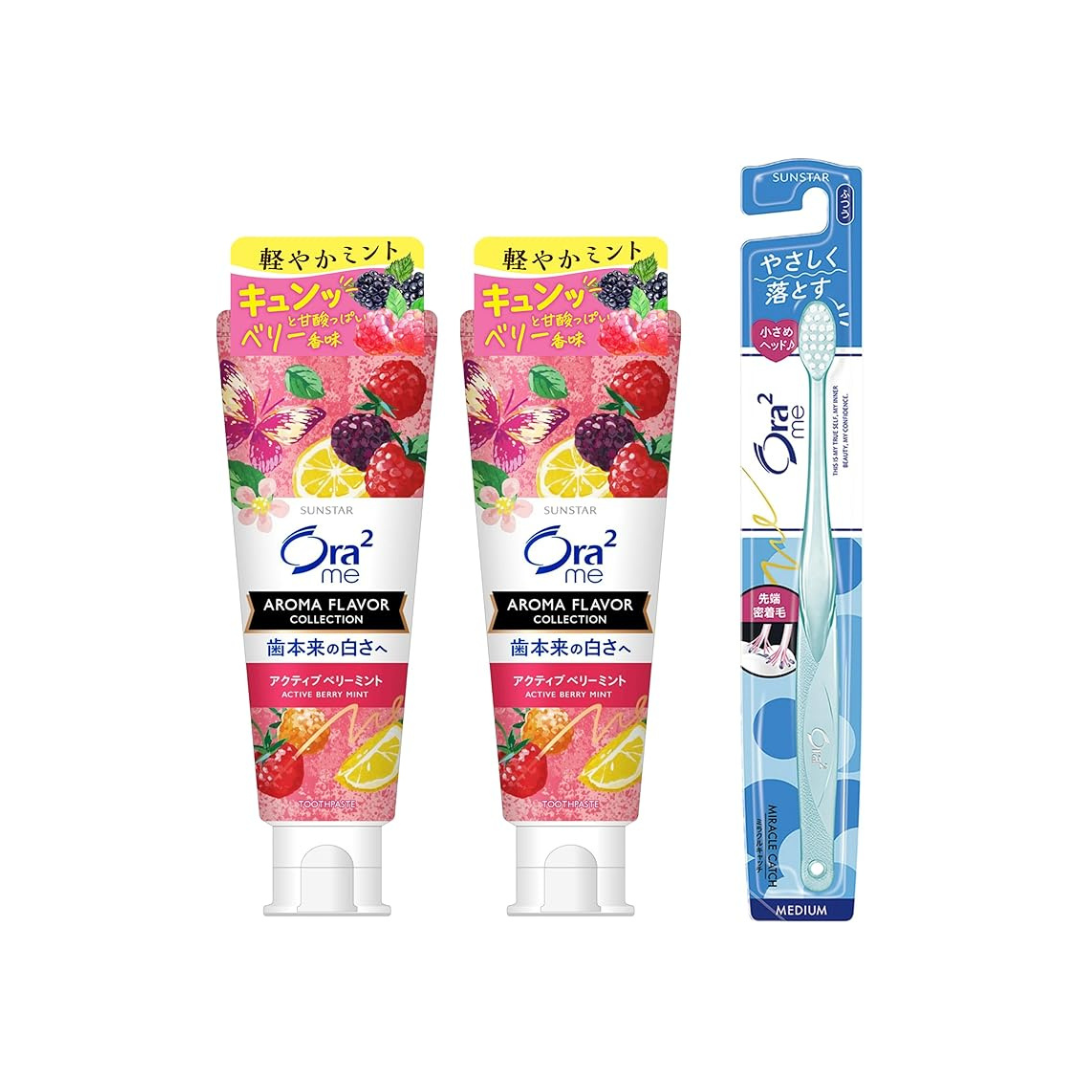 Ora2 Me (Quasi-drug) Aroma Flavor, Stain Clear, Toothpaste, Active Berry Mint, Whitening, Whitening, Toothpaste, Toothpaste, Colored Stains, Bad Breath Care, 4.6 oz (130 g) x 2