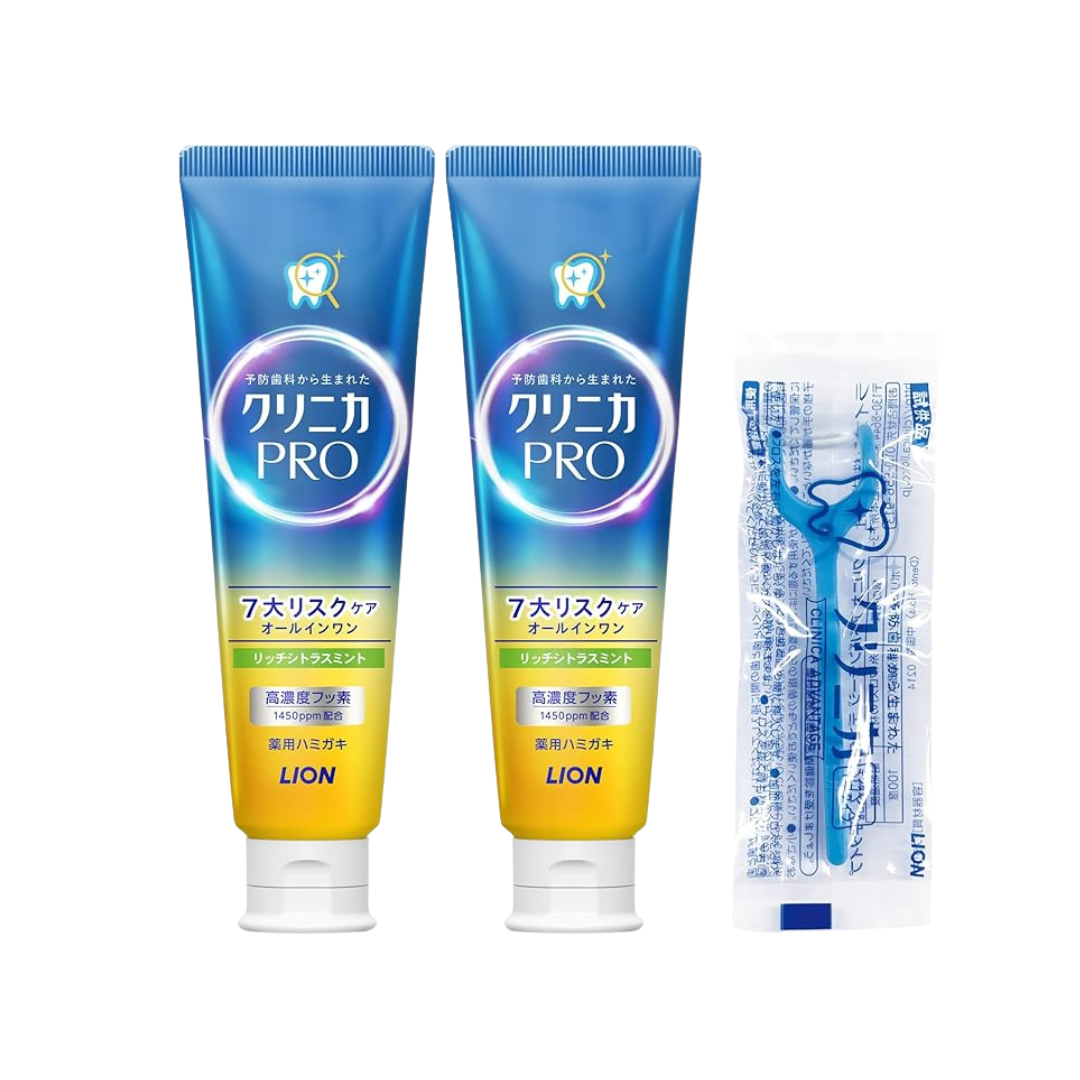Clinica PRO (Quasi Drug) All-in-One Toothpaste, Rich Citrus Mint, Toothpaste, Fluorine, Periodontal Disease, 3.3 oz (95 g) x 2