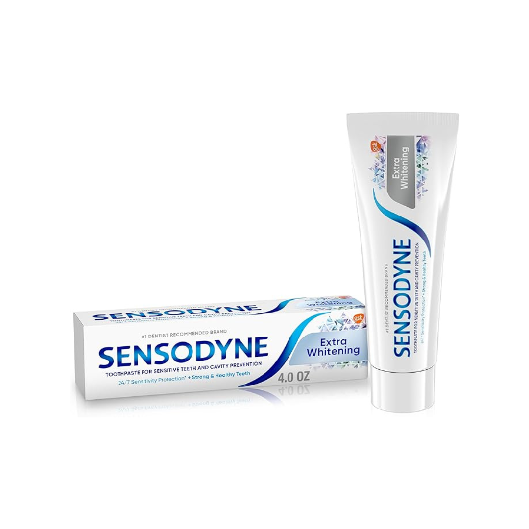 Sensodyne Toothpaste for Sensitive Teeth and Cavity Prevention Extra Whitening