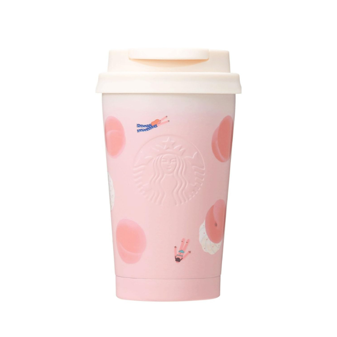 STARBUCKS Starbucks Stainless Steel Togo Logo Tumbler, Peach Full Paradise, 12.0 fl oz (355 ml), Pink, Stainless Steel, Cup Shape, Light Pink, Gradient, Peach Vacuum Double Layer, Heat Retention, Cold Retention, Peach Gift, Brand, Cute