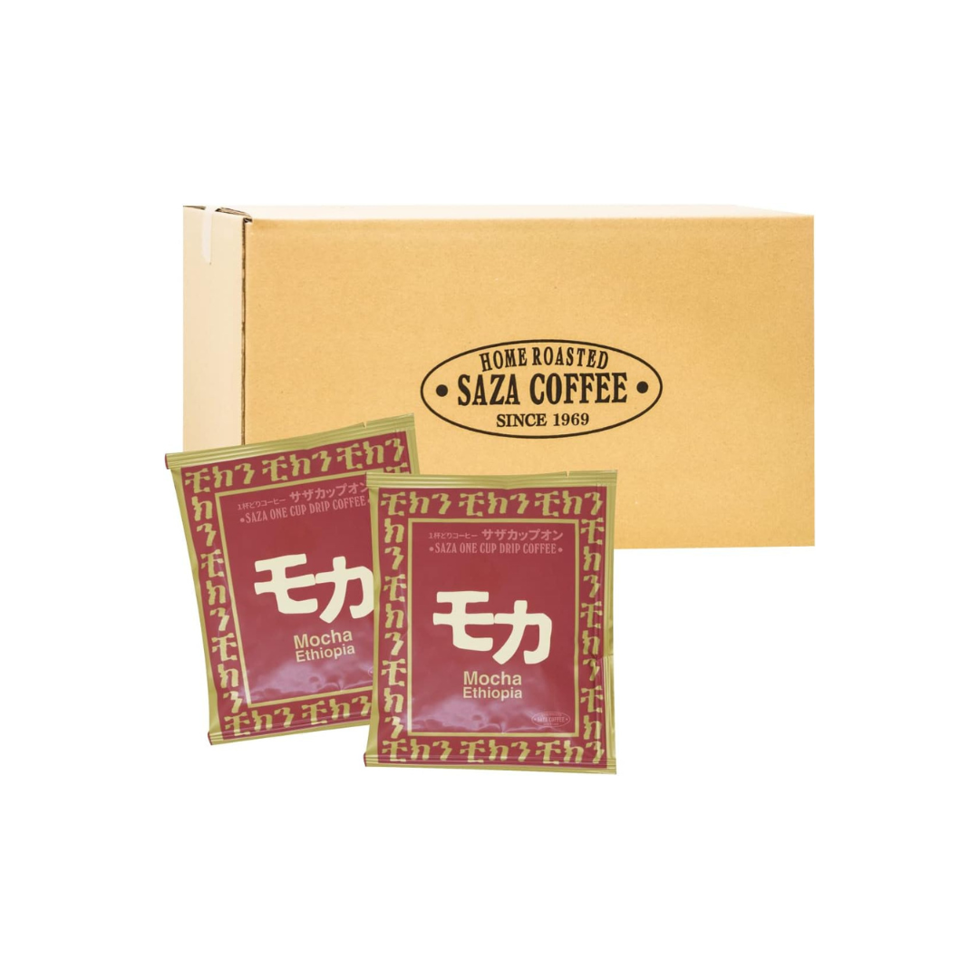 Saza Coffee Cup-On Mocha Ethiopia 100P – Deep Roasted Drip Pack Coffee | Ethiopian Specialty Coffee 12g × 100 Packs