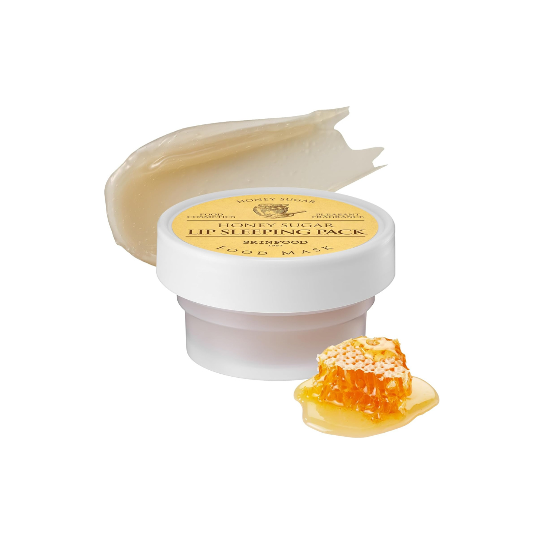 SKINFOOD Honey Sugar Food Mask Lip Sleeping Pack – Nourishing Lip Care Treatment (21ml)