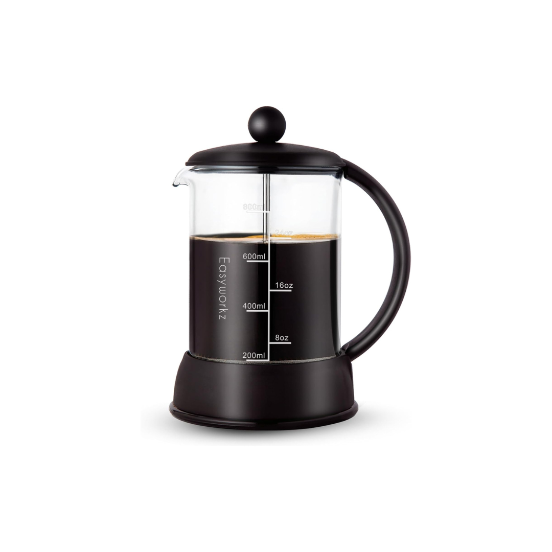 Easyworkz Eclipse French Press Coffee & Tea Maker – Borosilicate Glass, 800ml