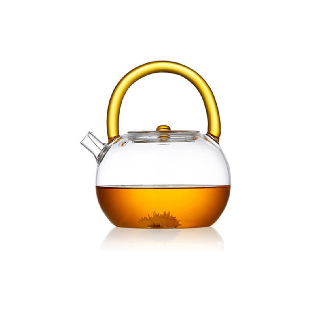 Heat-Resistant Glass Teapot 850ml – Transparent Direct Fire Compatible Tea Pot with Built-In Strainer