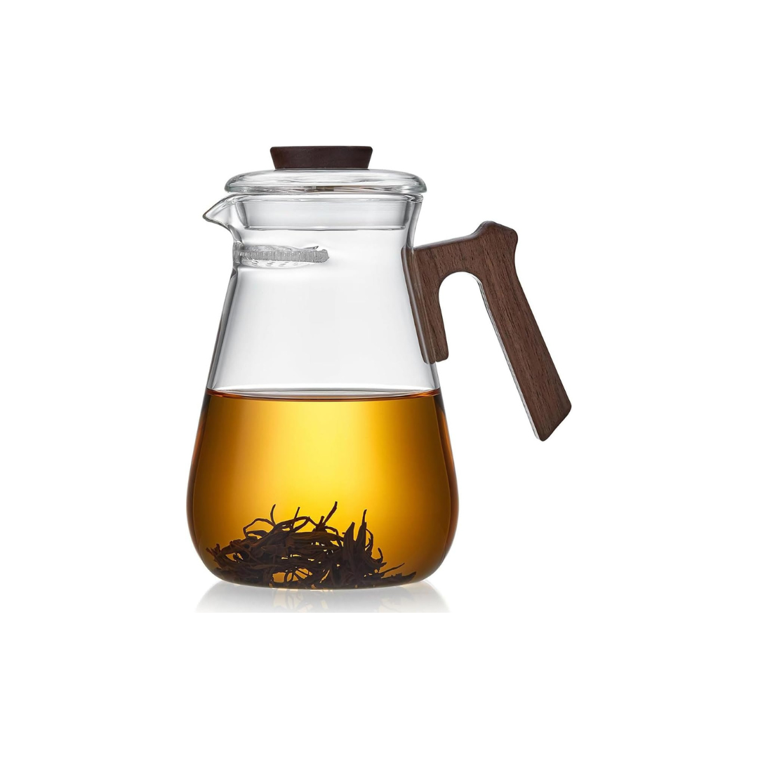 Pocaroty Heat-Resistant Glass Teapot 780ml – Clear Pitcher for Hot & Cold Brew, Direct Flame Safe