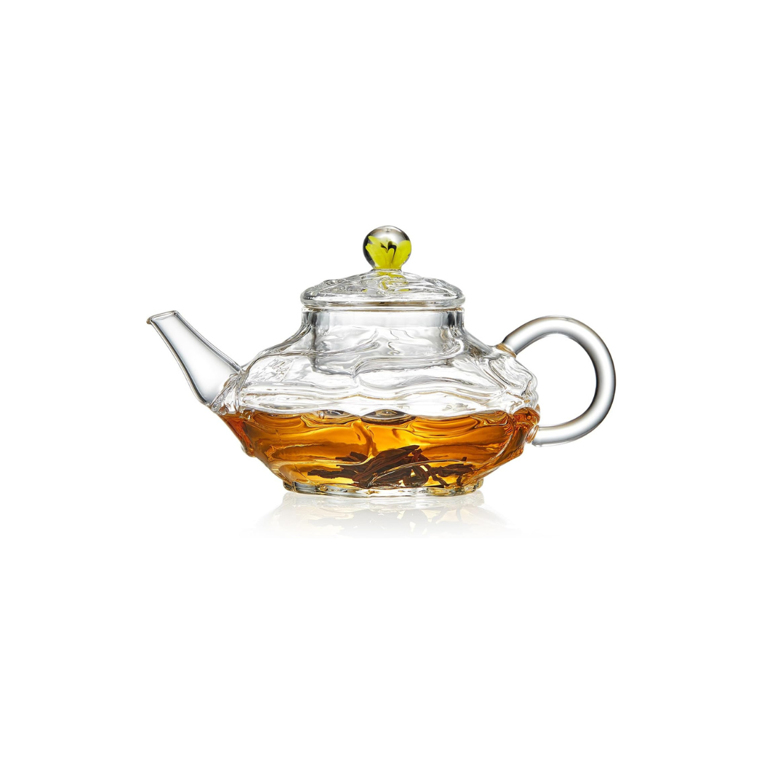Mini Muscle Heat-Resistant Glass Teapot – 340ml Gourd Design