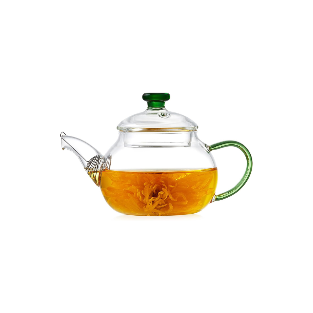 Mini Heat-Resistant Glass Teapot – 325ml Handmade Style Single Serve