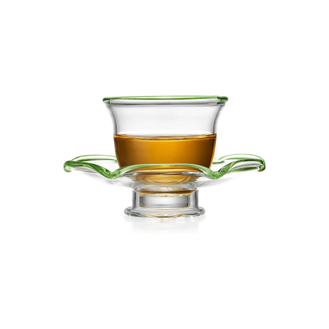 Heat-Resistant Glass Cup & Saucer Set – 50ml Mini Tea & Espresso Cup