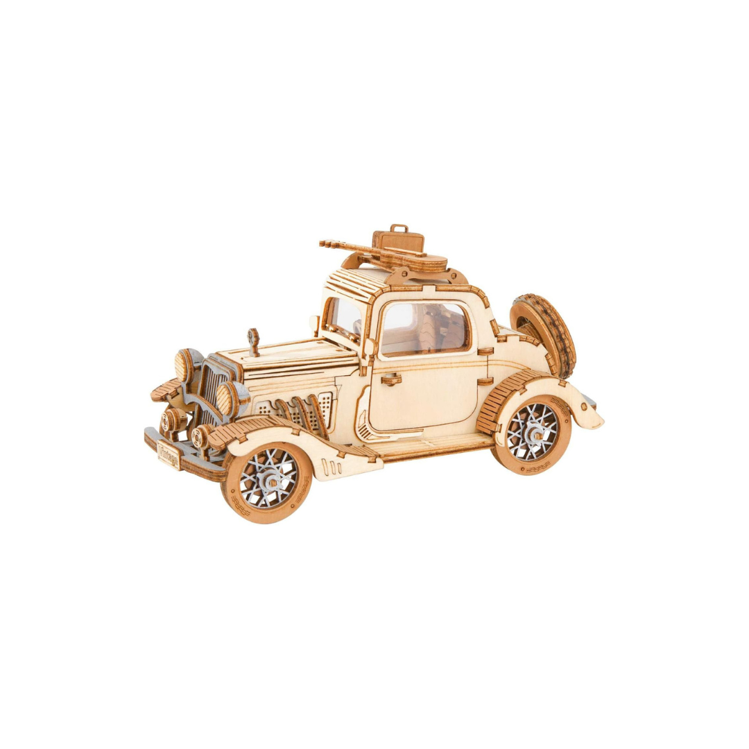 ROBOTIME Classic Car TG504 3D Wooden Puzzle – DIY Craft Model Kit, Educational Toy for Adults & Kids