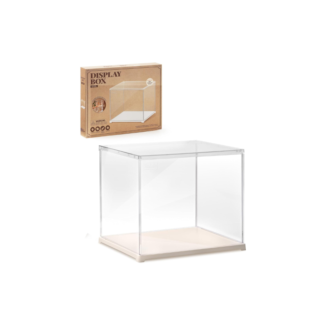 ROBOTIME Acrylic Display Case for Miniature House & Dollhouse – Dustproof Protective Cover, Stackable Showcase