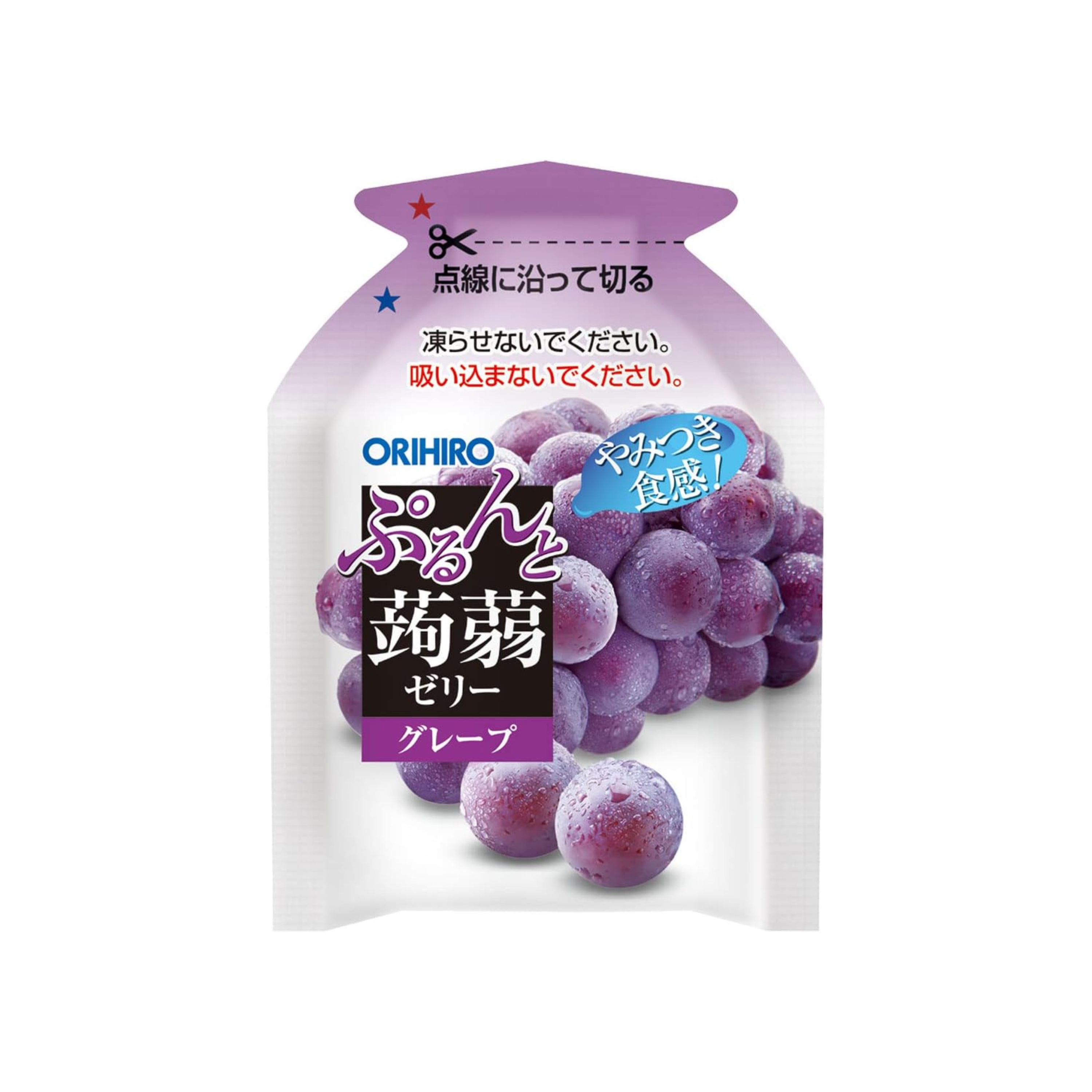 ORIHIRO Purunto Konjac Jelly Grape 20g pouch x 6 Pieces | Pack of 2 | Made in Japan