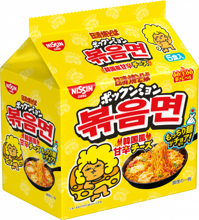 Nissin Yakisoba Pokkunmyon Korean Sweet & Spicy Cheese 510g 5-serving pack
