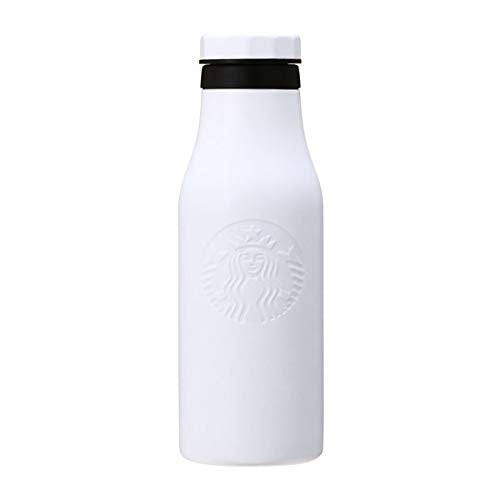 Starbucks Stainless Steel Logo Bottle 473ml (16.6oz) – Matte Black &amp; White | Embossed Siren Logo Vacuum Insulated Tumbler
