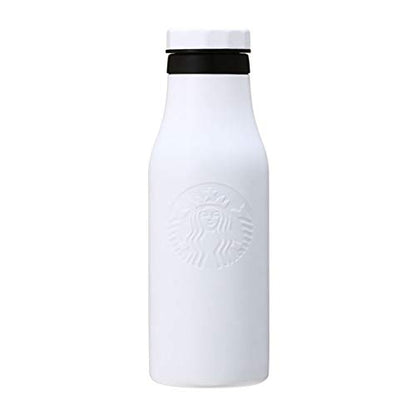 Starbucks Stainless Steel Logo Bottle 473ml (16.6oz) – Matte Black &amp; White | Embossed Siren Logo Vacuum Insulated Tumbler