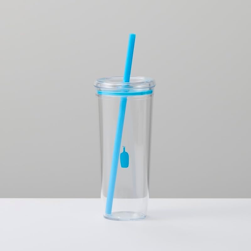 Blue Bottle Coffee Clear Cold Tumbler – 20 oz Transparent Travel Cup