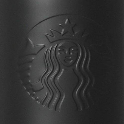 Starbucks Stainless Steel Logo Bottle 473ml (16.5oz) – Matte Black &amp; White | Embossed Siren Logo Vacuum Insulated Tumbler