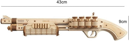 ROBOTIME Shotgun 3D Wooden Puzzle – DIY Handmade Craft Model Kit, Easy Assembly Toy Gift for Beginners &amp; Kids