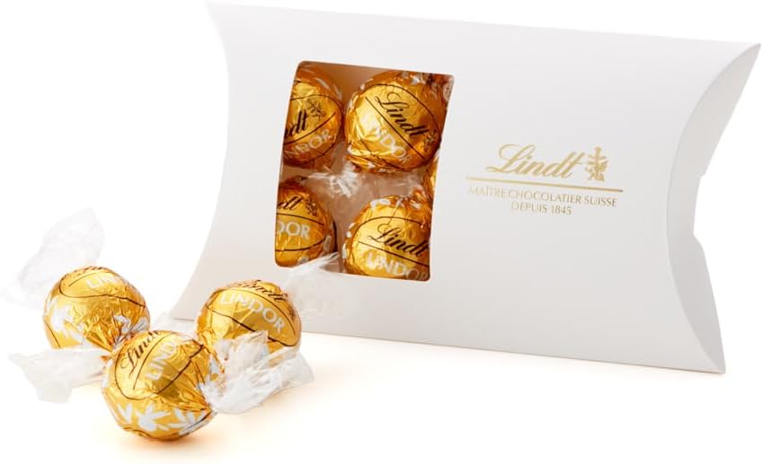 Lindt &amp; Sprüngli Lindor White Chocolate 6-Piece Gift Set – Individually Wrapped Premium Sweets