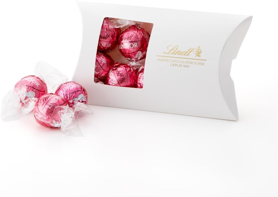 Lindt &amp; Sprüngli Lindor Strawberry &amp; Cream Chocolate – Individually Wrapped Halloween Gift Sweets