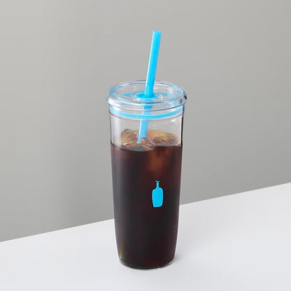 Blue Bottle Coffee Clear Cold Tumbler – 20 oz Transparent Travel Cup