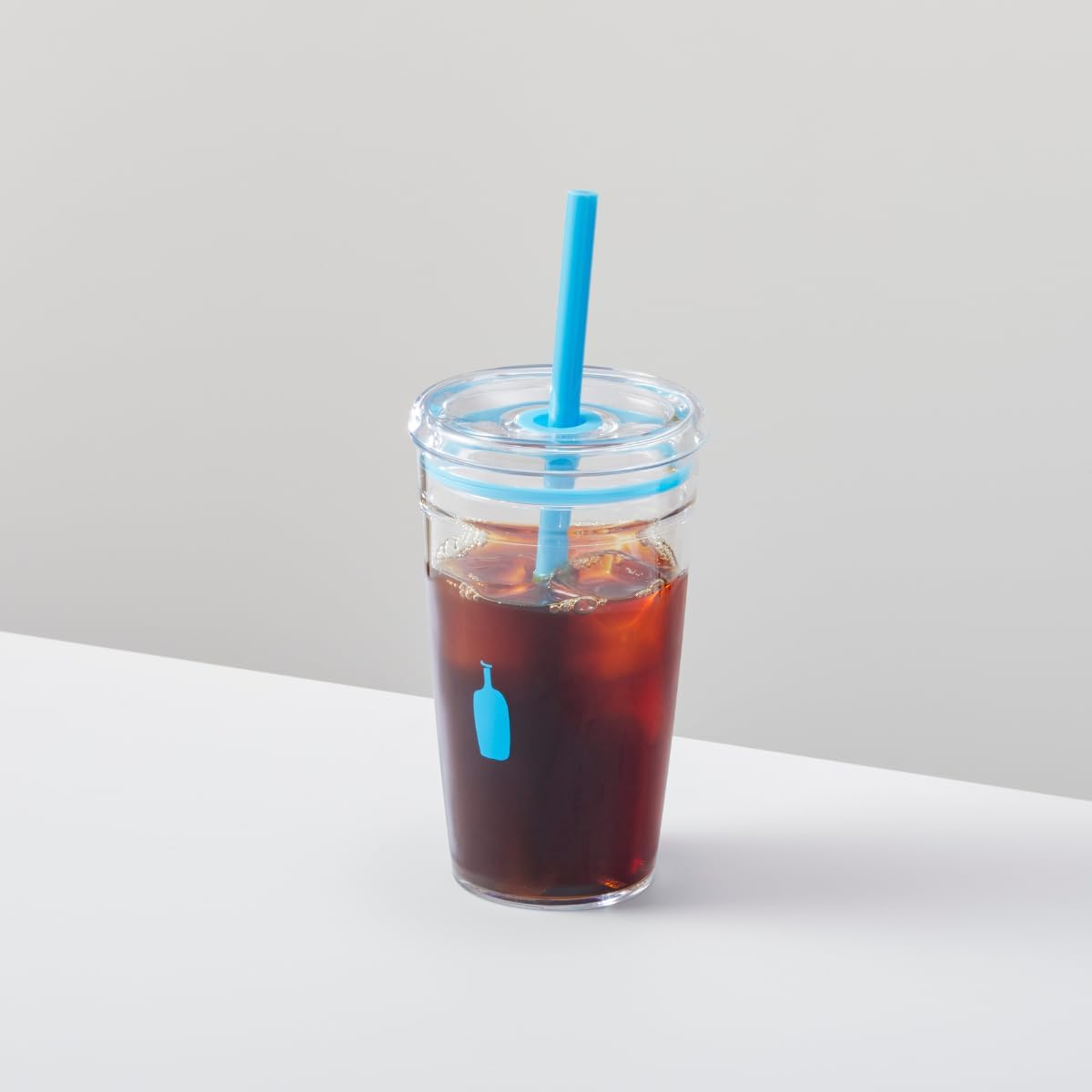 Blue Bottle Coffee Clear Cold Tumbler – 16 oz Transparent Travel Cup
