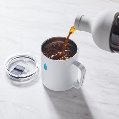 Blue Bottle Coffee White Travel Mug – 12 oz Portable Coffee Cup